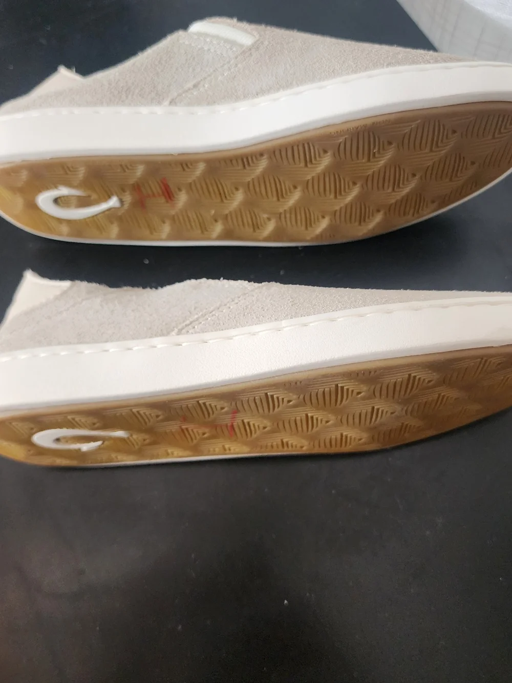Beige Suede Slip-On Sneakers for Women Size 7.5